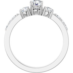 18K White Gold 4.4 mm Round Ring Mounting – image 3