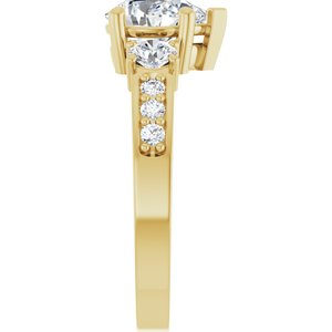 18K Yellow Gold 8x6 mm Pear Ring Mounting – image 7