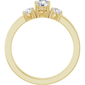 18K Yellow Gold 4.4 mm Round Ring Mounting – image 3
