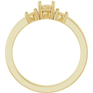 18K Yellow Gold 4.4 mm Round Ring Mounting – image 4