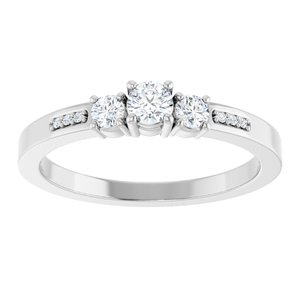 10K White Gold 3.2 mm Round Ring Mounting – image 5