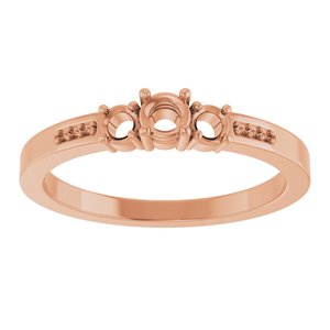 18K Rose Gold 3.2 mm Round Ring Mounting – image 6
