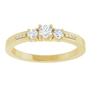 14K Yellow Gold 3.2 mm Round Ring Mounting – image 5