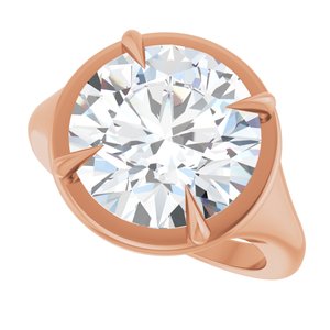 14K Rose Gold 12 mm Round Ring Mounting – image 8