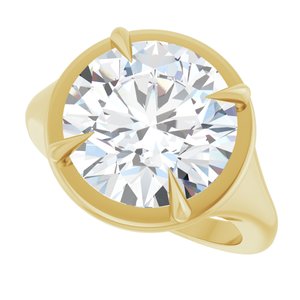 10K Yellow Gold 12 mm Round Ring Mounting – image 8
