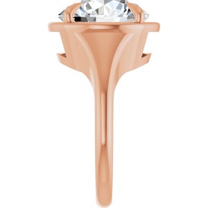 10K Rose Gold 12 mm Round Ring Mounting – image 7