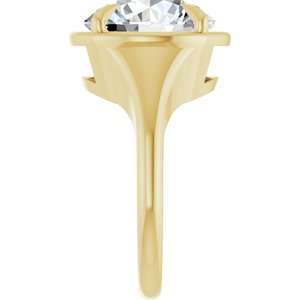 14K Yellow Gold 12 mm Round Ring Mounting – image 7