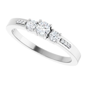 10K White Gold 3.2 mm Round Ring Mounting – image 8