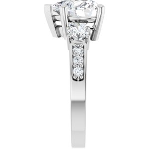 10K White Gold 9x9 mm Heart Ring Mounting – image 7