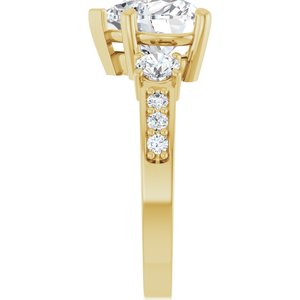 18K Yellow Gold 9x9 mm Heart Ring Mounting – image 7