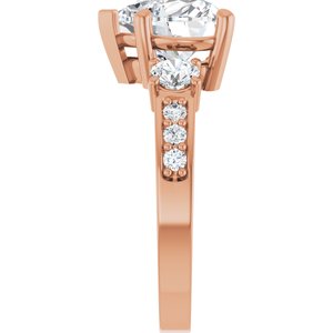 18K Rose Gold 9x9 mm Heart Ring Mounting – image 7