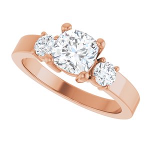 18K Rose Gold 6x6 mm Cushion Ring Mounting – image 8