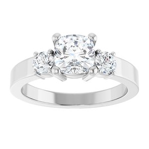 18K White Gold 6x6 mm Cushion Ring Mounting – image 5