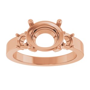 14K Rose Gold 10x8 mm Oval Ring Mounting – image 6