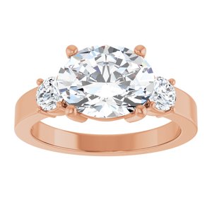10K Rose Gold 10x8 mm Oval Ring Mounting – image 5