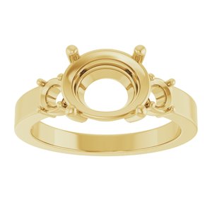 14K Yellow Gold 10x8 mm Oval Ring Mounting – image 6
