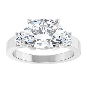 10K White Gold 10x8 mm Oval Ring Mounting – image 5
