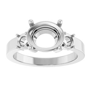 14K White Gold 10x8 mm Oval Ring Mounting – image 6