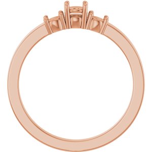 14K Rose Gold 3.5 mm Round Ring Mounting – image 4
