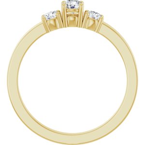 14K Yellow Gold 3.5 mm Round Ring Mounting – image 3