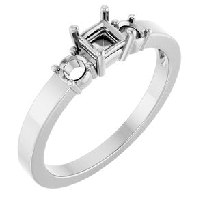 Sterling Silver 3.5x3.5 mm Square Ring Mounting – image 2