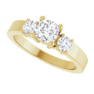 10K Yellow Gold 5x5 mm Cushion Ring Mounting – image 8