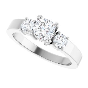 Platinum 5x5 mm Cushion Ring Mounting – image 8