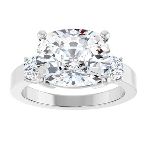 Continuum Sterling Silver 11x9 mm Elongated Cushion Ring Mounting – image 5