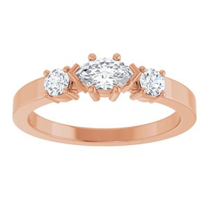 10K Rose Gold 6x3.5 mm Marquise Ring Mounting – image 5