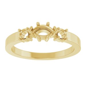 14K Yellow Gold 6x3.5 mm Marquise Ring Mounting – image 6