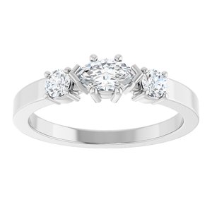 18K White Gold 6x3.5 mm Marquise Ring Mounting – image 5