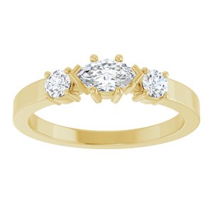 10K Yellow Gold 6x3.5 mm Marquise Ring Mounting – image 5