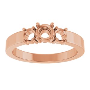 10K Rose Gold 4.4 mm Round Ring Mounting – image 6