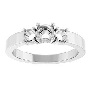 14K White Gold 4.4 mm Round Ring Mounting – image 6