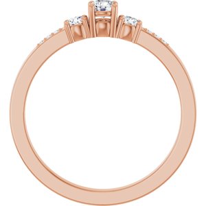 14K Rose Gold 3.2 mm Round Ring Mounting – image 3