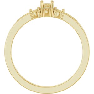 18K Yellow Gold 3.2 mm Round Ring Mounting – image 4