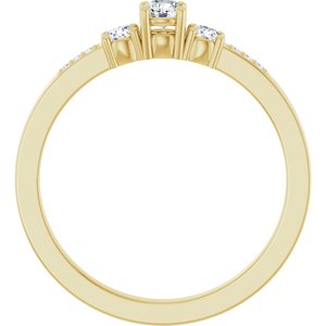 18K Yellow Gold 3.2 mm Round Ring Mounting – image 3