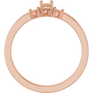 18K Rose Gold 3.2 mm Round Ring Mounting – image 4