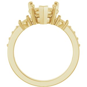 14K Yellow Gold 9x9 mm Heart Ring Mounting – image 4