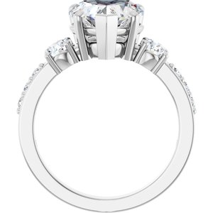 14K X1 White Gold 9x9 mm Heart Ring Mounting – image 3