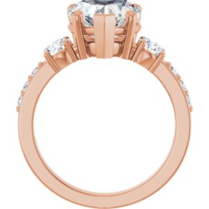 18K Rose Gold 9x9 mm Heart Ring Mounting – image 3