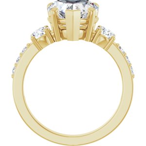 10K Yellow Gold 9x9 mm Heart Ring Mounting – image 3