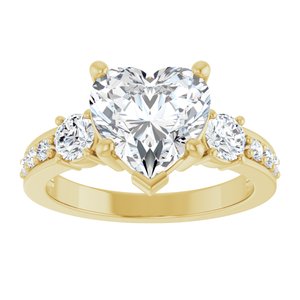 10K Yellow Gold 9x9 mm Heart Ring Mounting – image 5