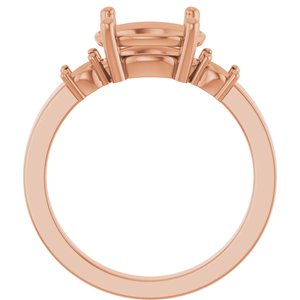 10K Rose Gold 10x8 mm Oval Ring Mounting – image 4