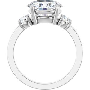 10K White Gold 10x8 mm Oval Ring Mounting – image 3