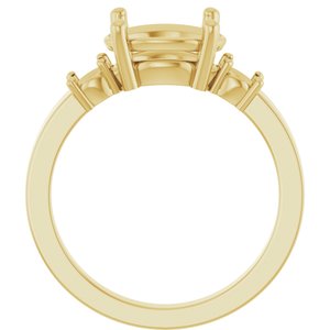 10K Yellow Gold 10x8 mm Oval Ring Mounting – image 4