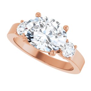 10K Rose Gold 10x8 mm Oval Ring Mounting – image 8