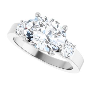 10K White Gold 10x8 mm Oval Ring Mounting – image 8