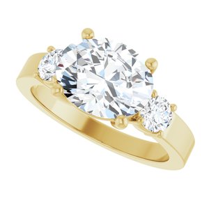 18K Yellow Gold 10x8 mm Oval Ring Mounting – image 8