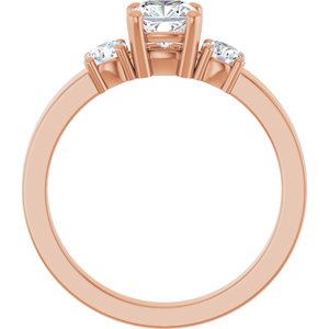 10K Rose Gold 5x5 mm Cushion Ring Mounting – image 3